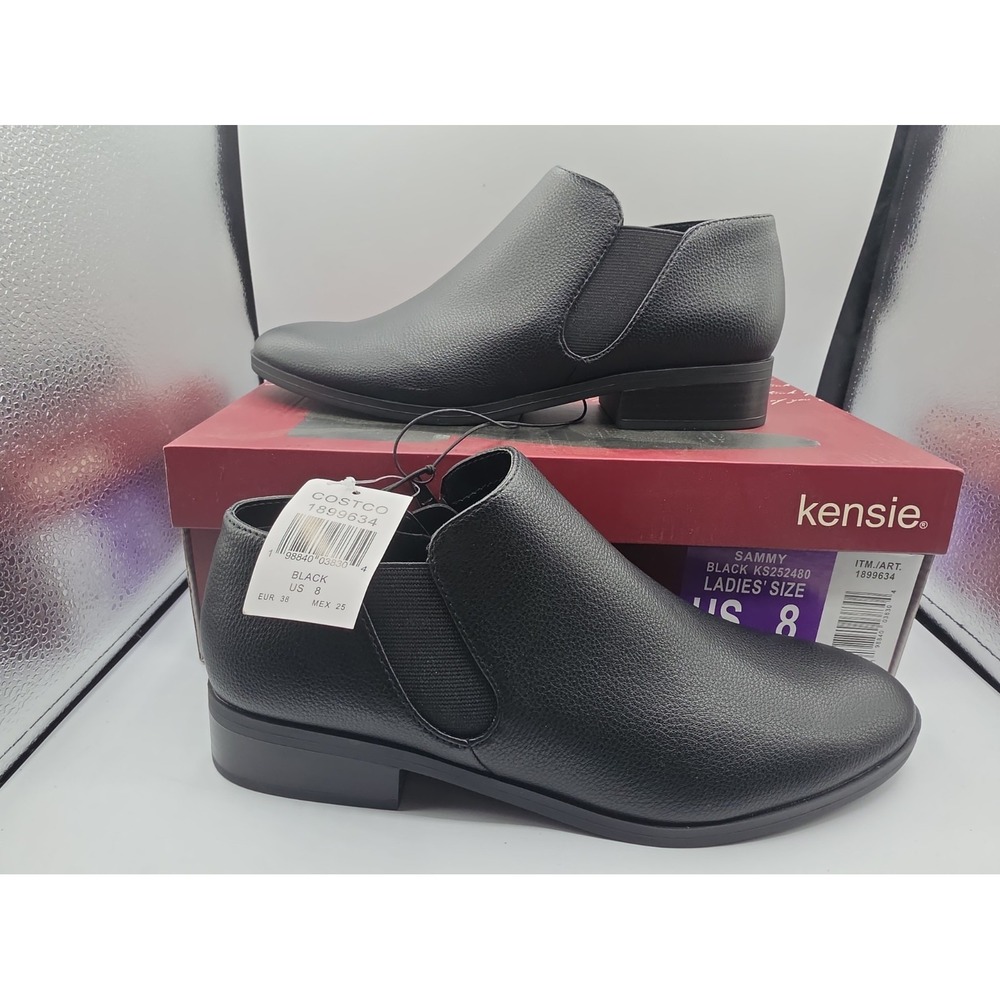Kensie Sammy Ankle Boot Womens Size 8 Black Chelsea Slip On KS252480 NIB
